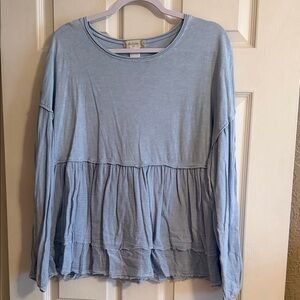 Altar'd State Light Blue Long Sleeve Top